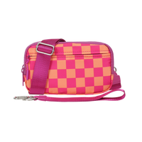 Checkered Hot Pink and Orange