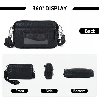 Statshy – Woven Leather Crossbody Wallet