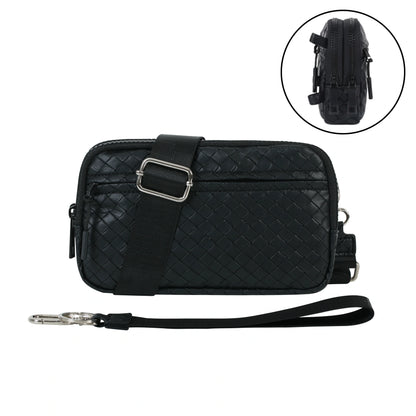 Statshy – Woven Leather Crossbody Wallet