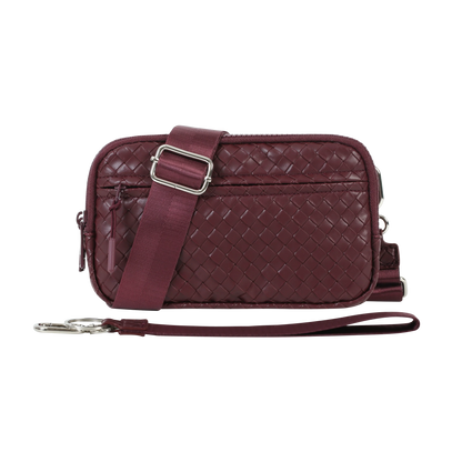 Statshy – Woven Leather Crossbody Wallet