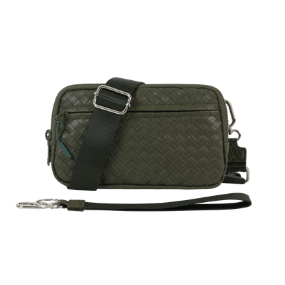 Statshy – Woven Leather Crossbody Wallet