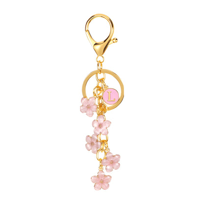 Daisy Flower Initial Letter - Bag Charm (Pink)